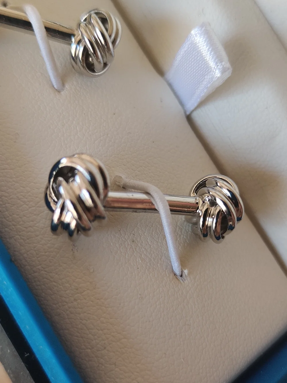 Nautica’s men’s silver Round knot cufflinks